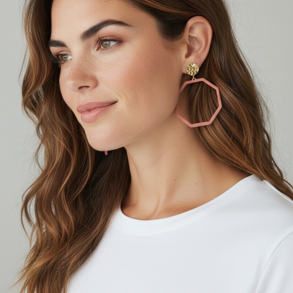 ❤️Pink Geometric Earrings